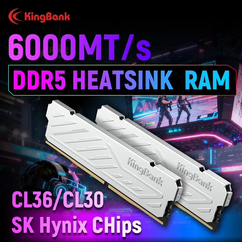 KingBank KJXS DDR5 SILVER 16GB (2x8GB) 6000MHz RAM