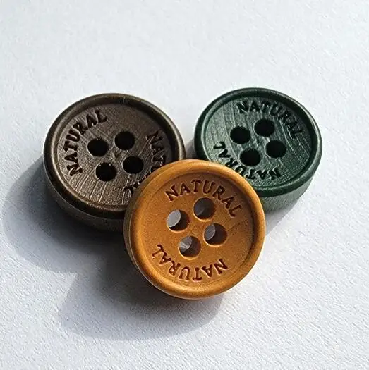 20개/세트 크기:11.5mm/12.5mm 천연 각인 나무 단추 원형 단추 여성 셔츠 가디건 수제 액세서리 (SSA-3886)