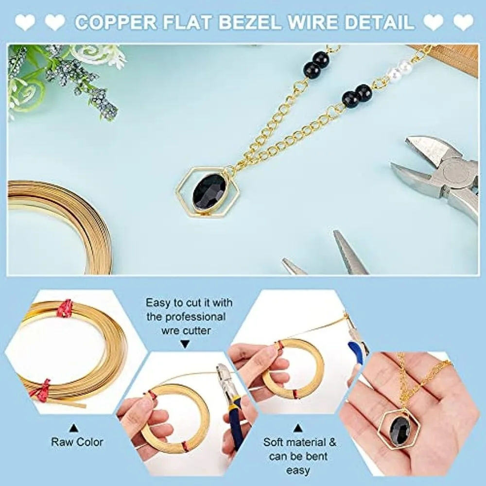 Versatile Brass Flat Bezel Wire for Jewelry Crafting and Gem Wrapping