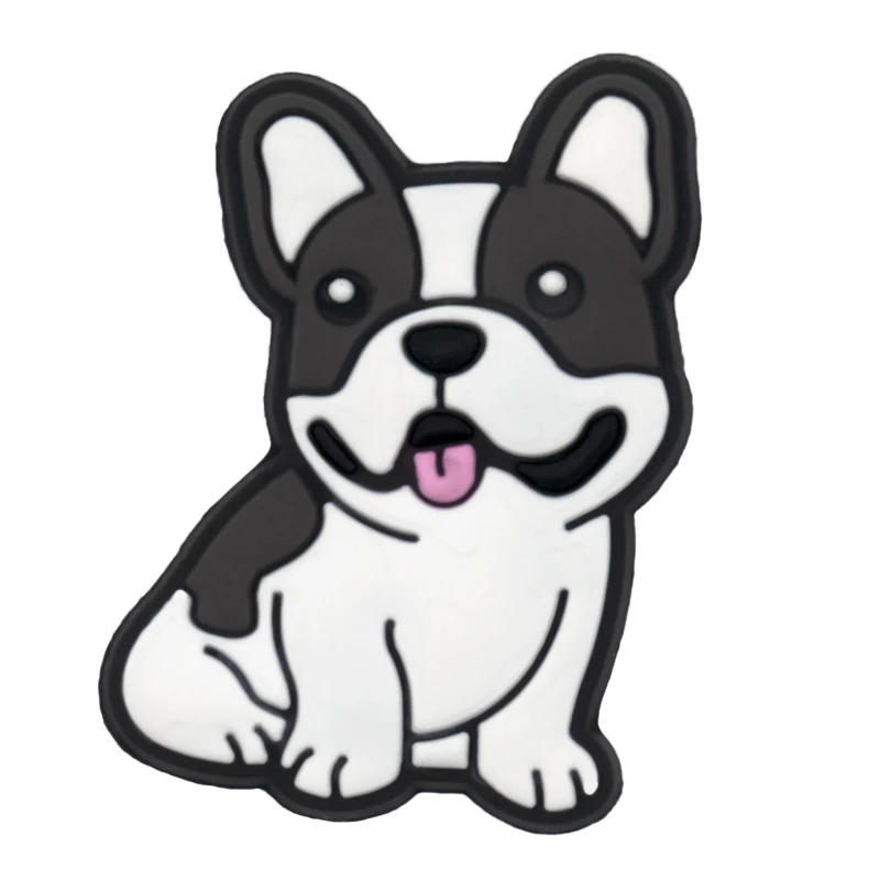 여성용 귀여운 강아지 신발 참, 코기 닥스훈트 프렌치 불독 신발 장식, 보스턴 테리어 핀 클로그 청바지, 1 개, 9 개