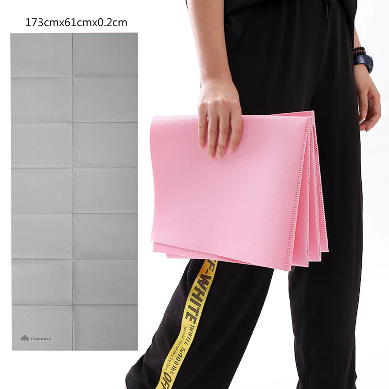 Thin Yoga Mat Non-slip Portable Folding PVC Professional Fitness Sports Travel Fitness Equipment Supplies
