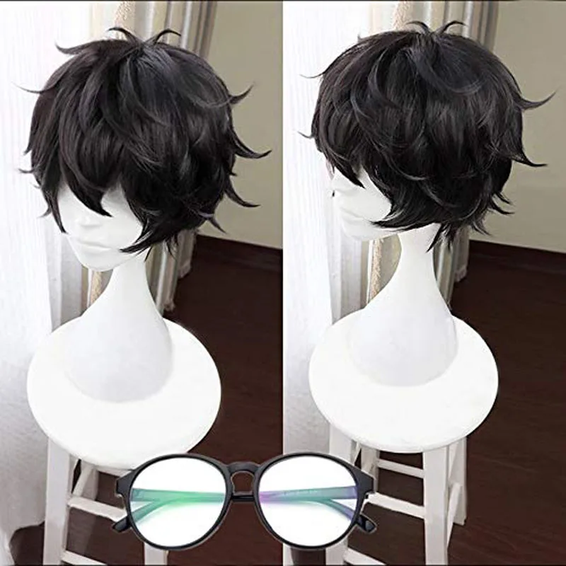

Game P5 Persona 5 Amamiya Ren Wigs Kurusu Akira Wigs Joker Heat Resistant Synthetic Short Cosplay Wig + Wig Cap