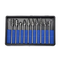 10 Pcs Double Cut Rotary Deburr Set for dremel Rotary Tool Tungsten Carbide Cutter Rotary Burr Set for Metal Polishing, Carving 2