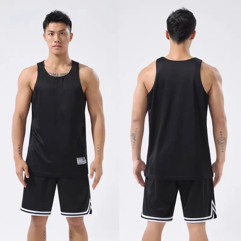 Reversible Basketball Uniform Vest Double-layer Large Mesh American Training Quick-drying Loose Sleeveless Fitness Clothing Men basketball jerseys