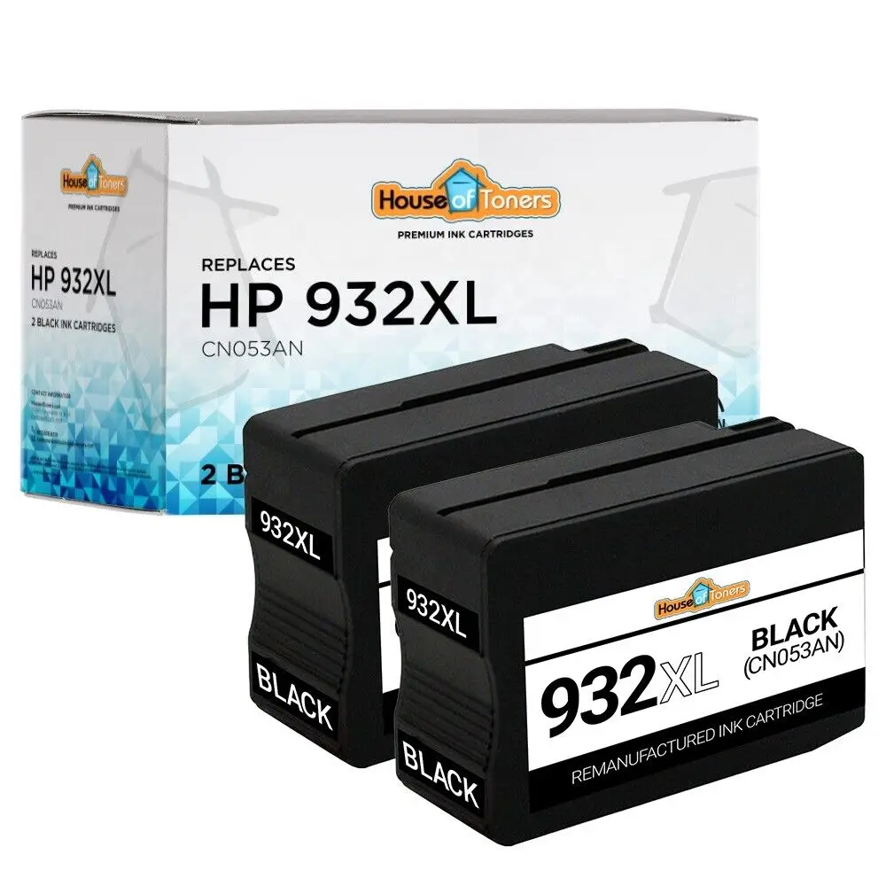 2-Pk Hp 932Xl 932 Xl Nero (Cn053An) Inchiostro Per Officejet 6100 6600 6700 7110 7610