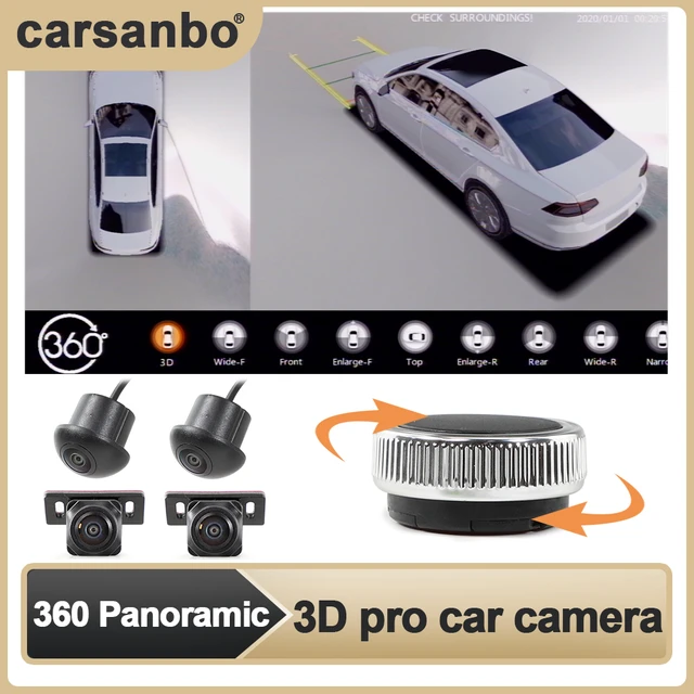 Carsanbo carro 4 câmera de 360 graus surround vista reversa estacionamento  câmera visão do pássaro panorâmica 2d sistema dvr hd 1080p câmera do carro