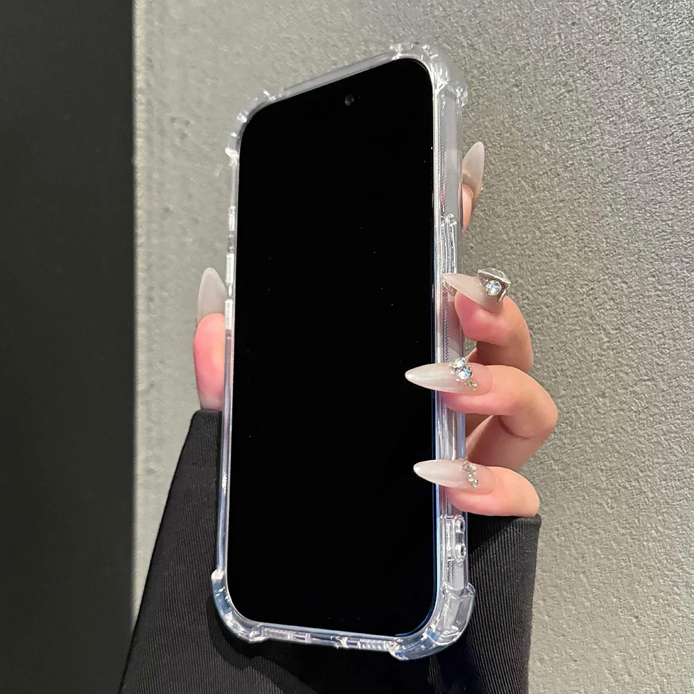 Premium Shockproof Clear Case with Hard Back and Soft Silicone Edge