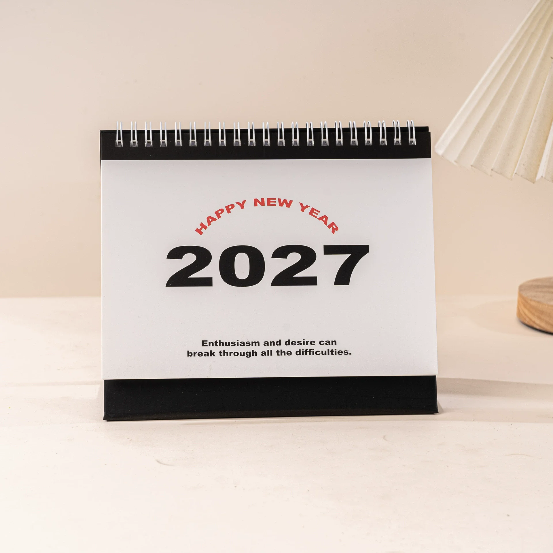 2026.07-2027.12 스탠딩 데스크 캘린더 새해 복 많이 받으세요 레터 디자인 코일 플립 월간 플래너 학생 문구 선물
