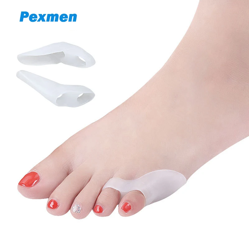 

Pexmen 2Pcs Gel Tailor's Bunion Corrector Bunionette Separator Pinky Toe Protector Pain Relief Little Toe Spacer Foot Care Tool