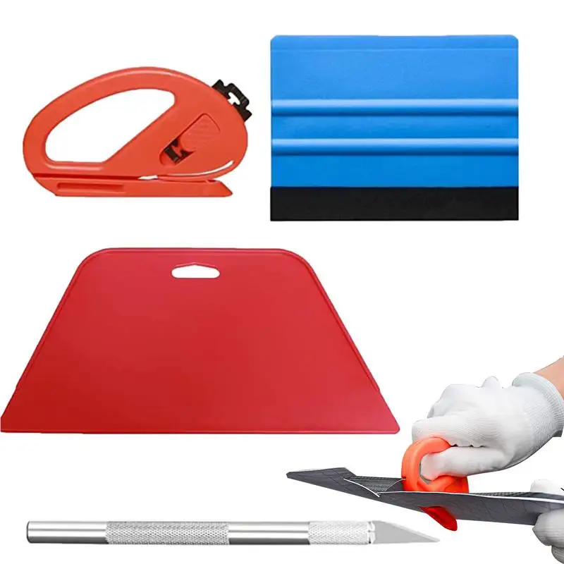 

Auto Window Tint Tool Kit 4PCS Window Tint Installation Kit Window Tint Film Car Wrapping Kit For Wallpaper Smoothing Trimming