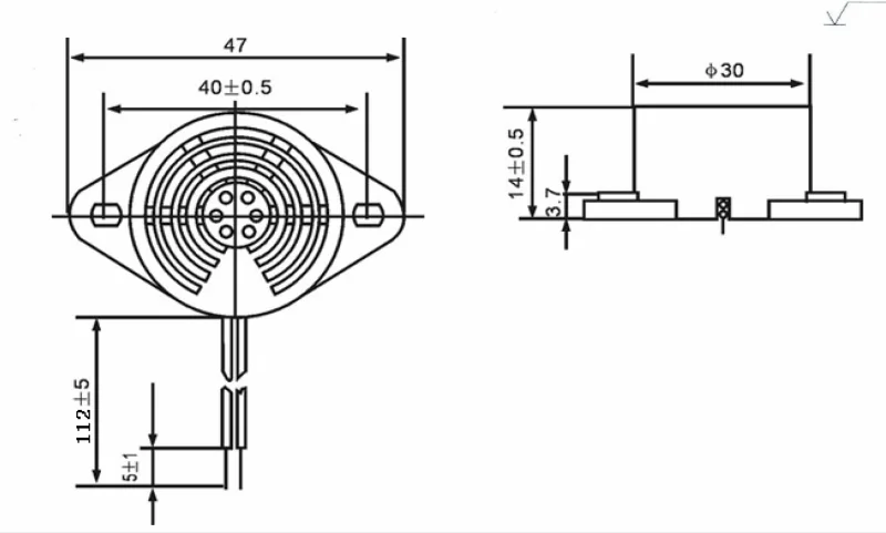 2PCS SFM-27 버저 95DB 액티브 버저 고 데시벨 3-24V 12V 전자 버저 비프 알람 아두이노용 간헐적 경고음