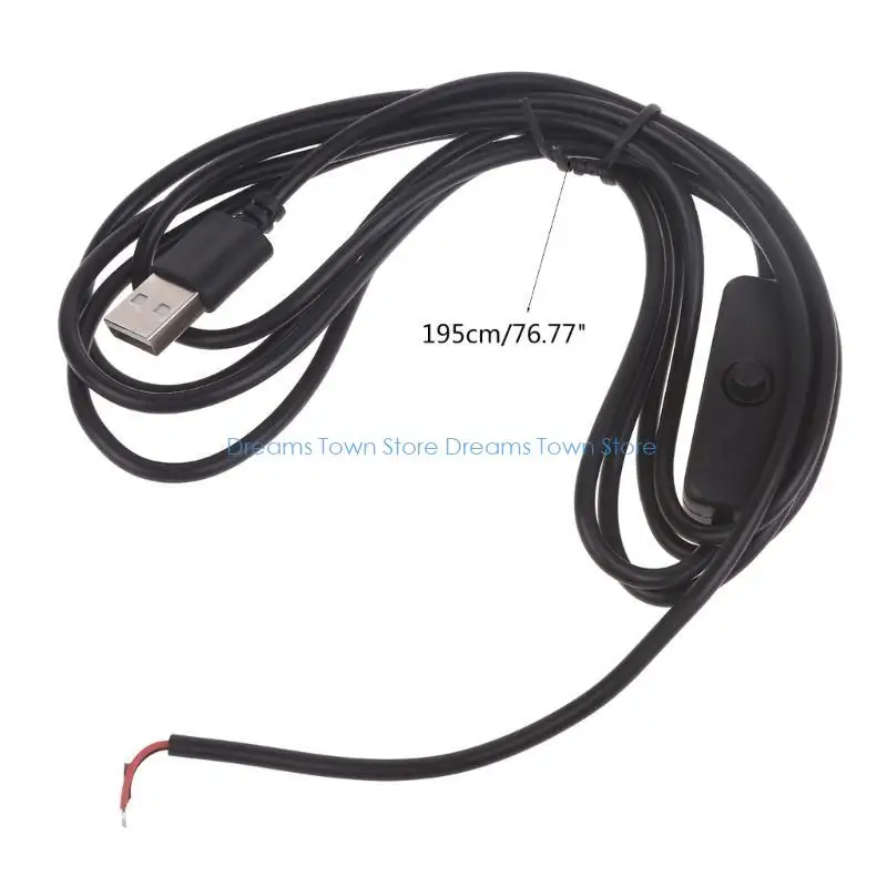 HX6A 홈 오피스 및 DIY 프로젝트용 신뢰할 수 있는 USB LED 스트립 조명 인라인 On/Off 스위치 케이블 USB 전원 케이블 195cm/6.4ft