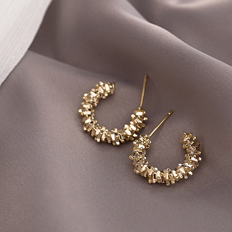 European and American Retro Metal C-shaped Semicircular Earrings For Womans 2025 New Fashion Jewelry Party Luxury Accessories geometric earrings