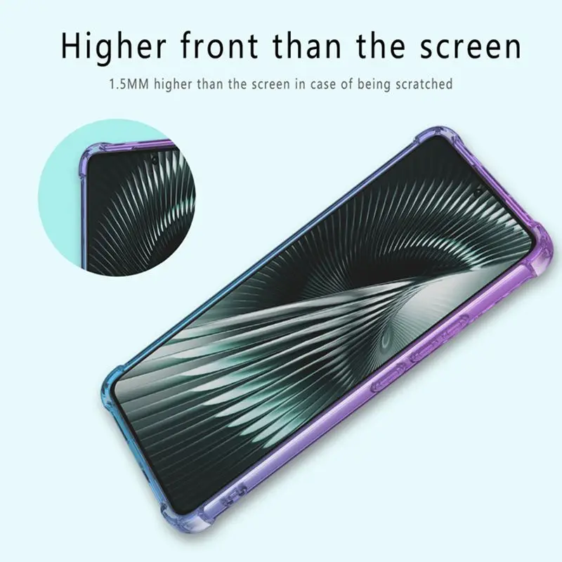 Gradient TPU Shockproof Transparent Protective Phone Case