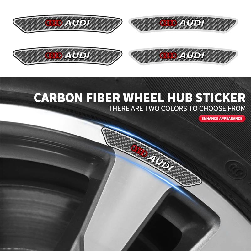 4Pc Car Quattro Badge Cerchioni Racing Hub Stickers Decorazione Automatica Per Audi S Line A3 8P 8V 8L A4 B8 B6 B9 A6 C7 A5 Q5 Q3 A1