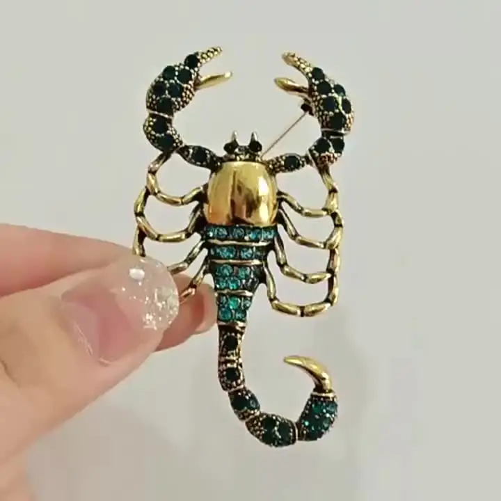 Broche De Style Gothique Rose Scorpion En Alliage Solide, Peinture