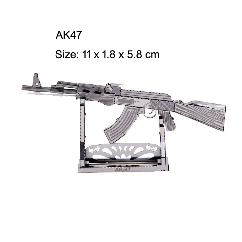 Weapon 3D Metal Puzzle AK47 black Barrett Sniper Rifle Beretta 92 model KITS Assemble Jigsaw Puzzle Gift Toys For Children