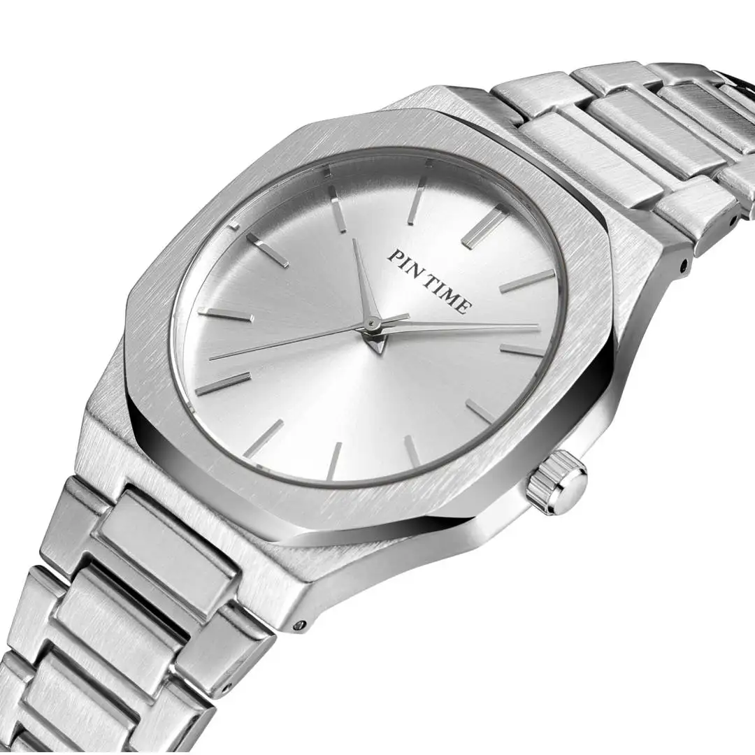 PINTIME Watch for Men Waterproof 3ATM Fashion Quartz Wristwatch Stainless Steel Casual Clock Simple Dial Relogios Masculino Gift