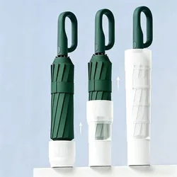 Premium Wind - Resistant Foldable Umbrella with Ergonomic Handle and UV Protection - 10K (Dark Green)