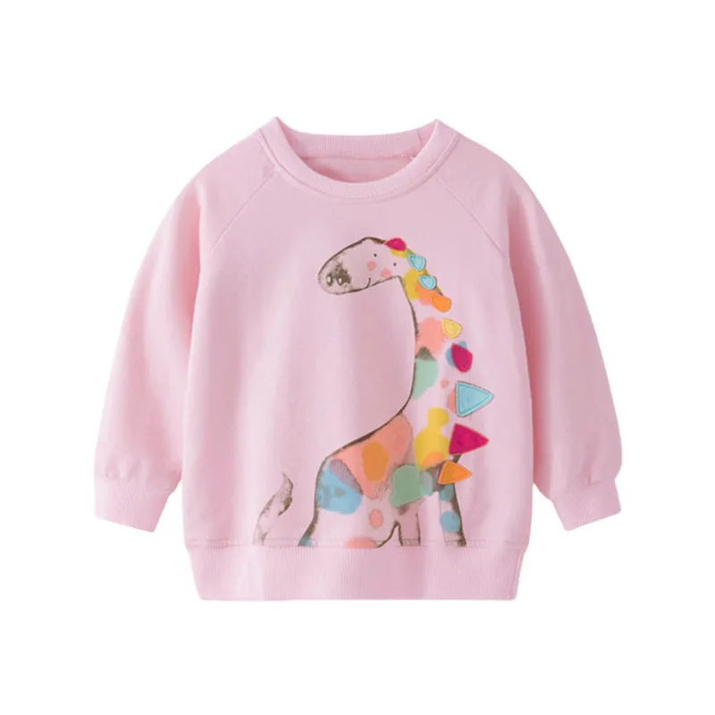 thumbnail image 1 of Sudadera Zeebread de 2 a 7 años con diseño de dinosaurios para niñas, ropa de manga larga con dibujos animados para otoño y primavera, disfraz de moda para bebés, 1 of 4