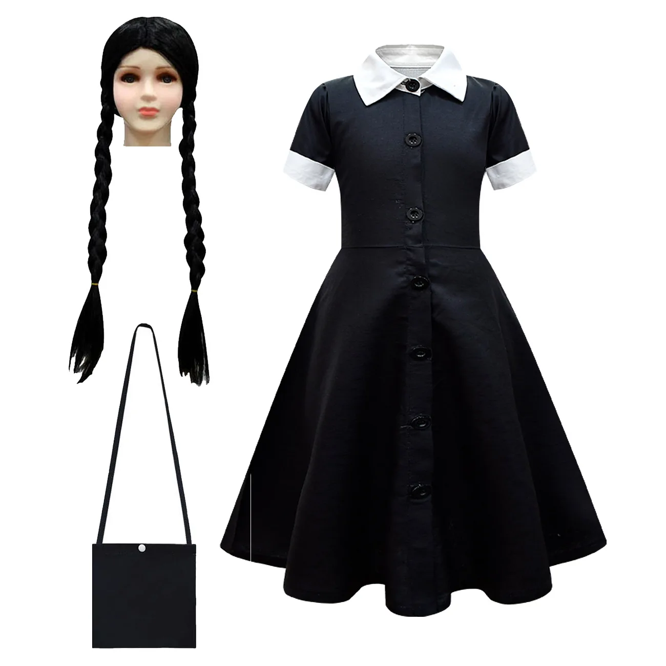 Day Addams Cos Costumi Per Kid Girl Dresses Morticia Addams Family Girls Party Dress Clothes Costumi Di Halloween