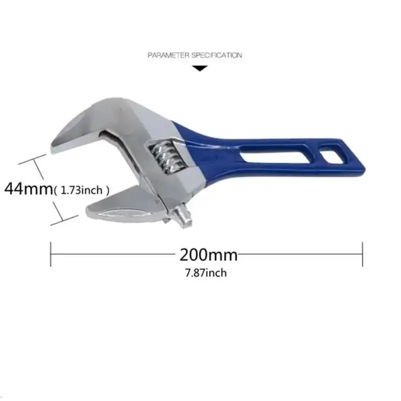 2025 New 8inch Adjustable Wrench Thin And Light Body 666 Super Heavy Duty Extra Wide Opening Jaw Crescent Wrench Household Tool