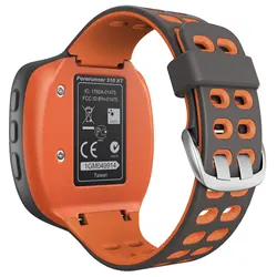 Dual - Color Soft Silicone Watch Strap Bracelet - Sport Wristband Belt - Forerunner 310XT (Black orange)
