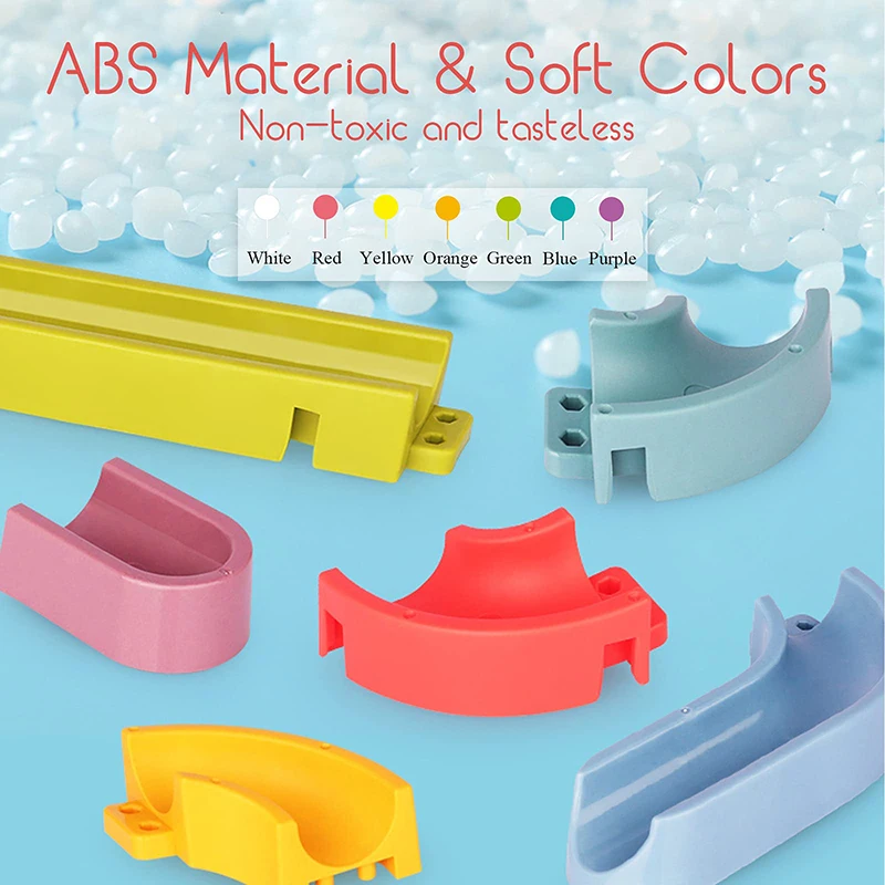 Baby Bath Toys Water Slide Track with Suction Cup Ducks DIY Marble Race Run Assembling Bathroom Bathtub Kids Toy Children Gifts 5