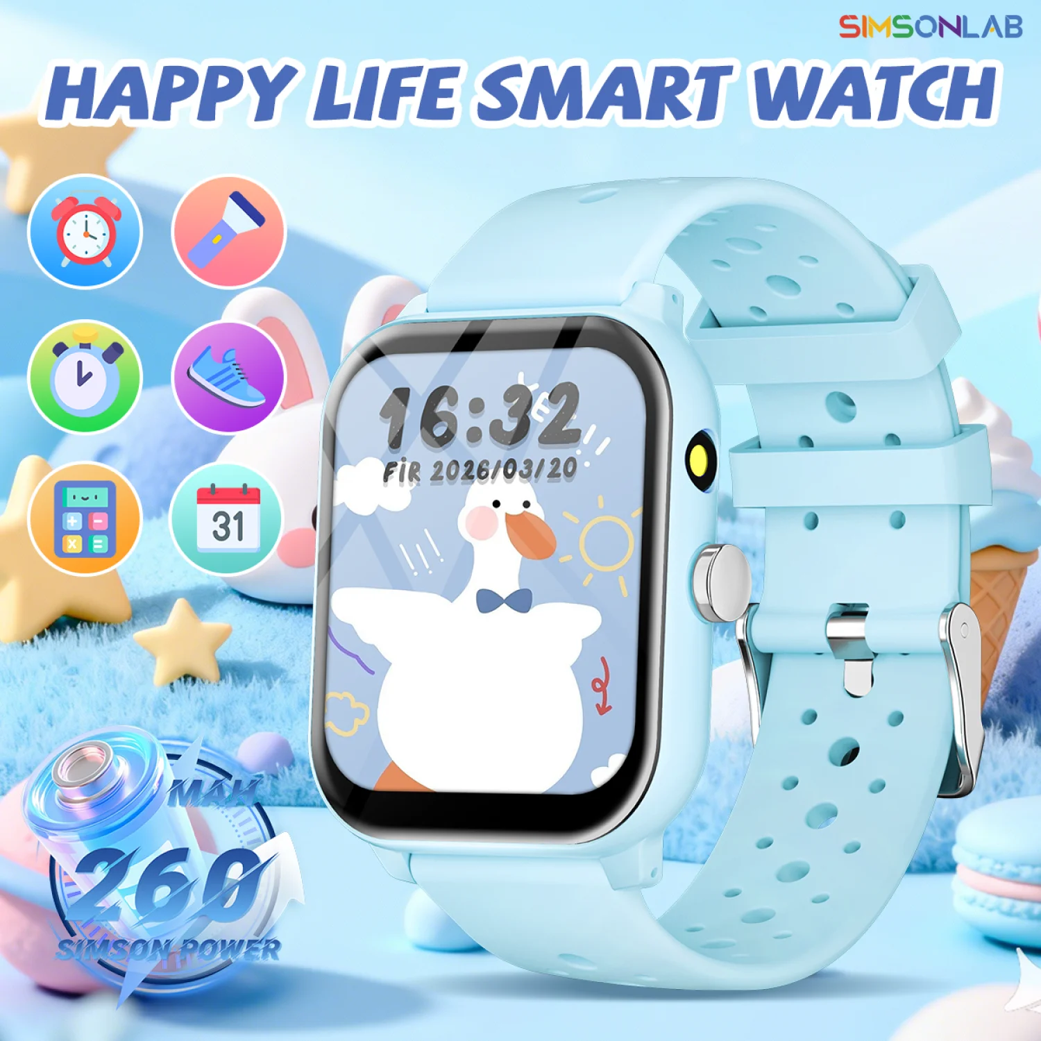 2026 New Kids Smart Watch For Kids Games Sleep Monitor Flashlight Alarm Clock Boy Girl Gift Children Partner Smartwatch 1