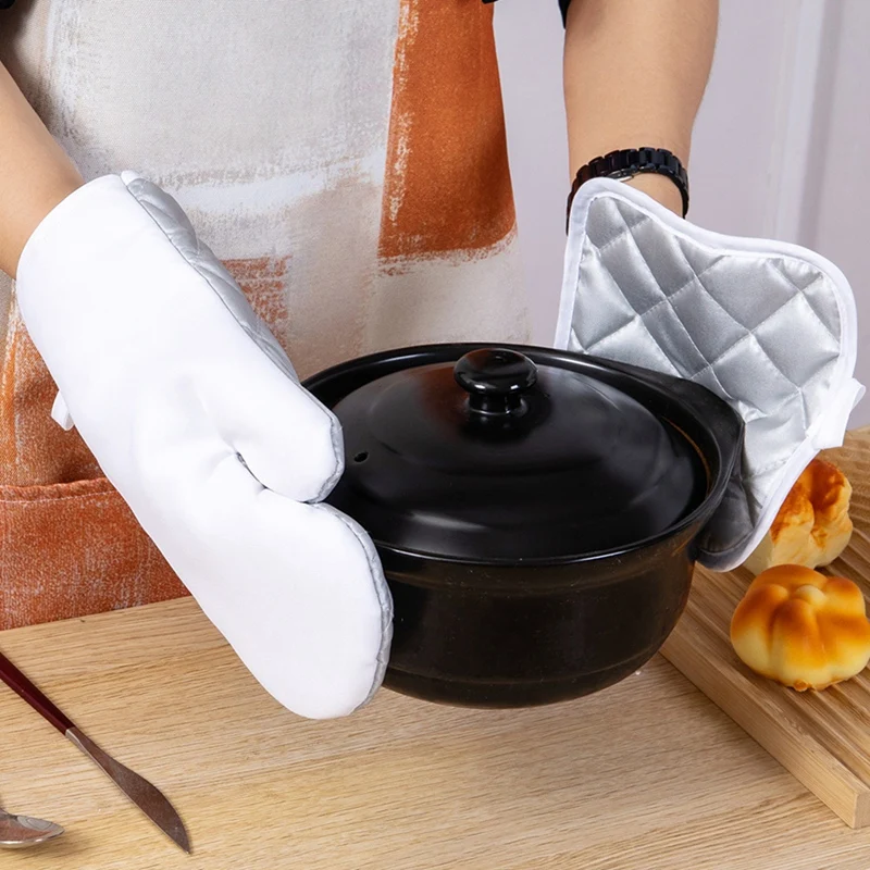 Sublimation Blank Oven Mitts Set Gloves And Sublimation Blank Pot Pad For Kitchen Accessories 4Pcs