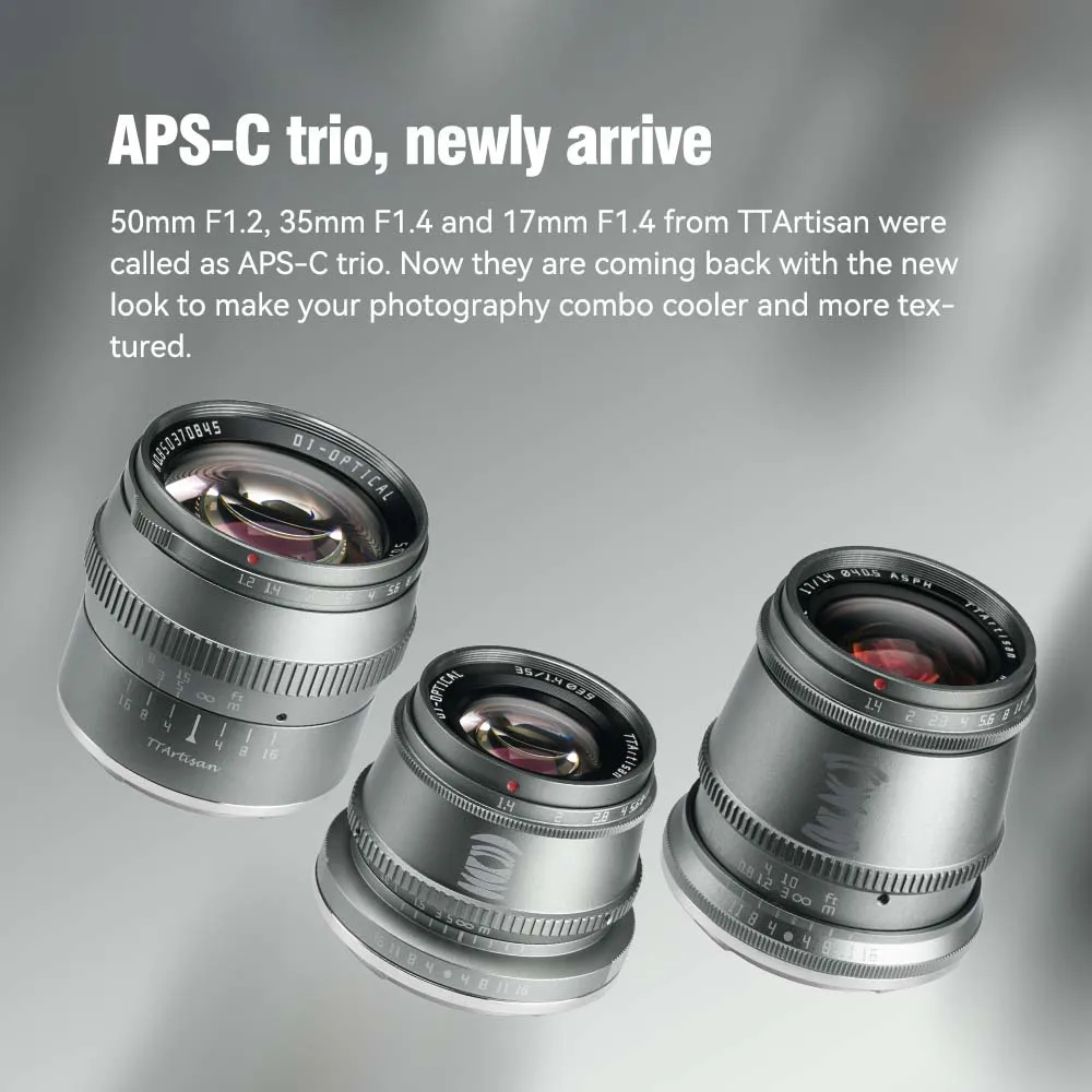 TTArtisan 17mm F1.4 35mm F1.4 50mm F1.2 Camera Lens Set Giftbox 