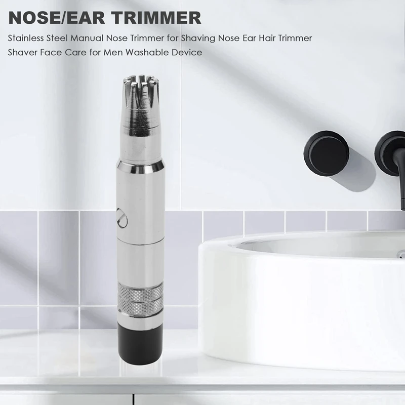 

New Stainless Steel Manual Nose Trimmer For Shaving Nose Ear Hair Trimmer Shaver Face Care For Men Washable Device