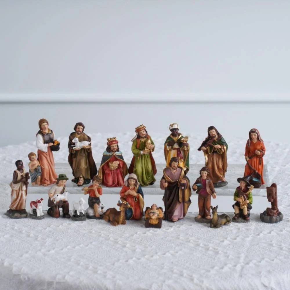 

20pcs/ Set Christ Birth of Ornament Gifts Nativity Scene Crafts Resin Christmas Manger Decoration Catholic Figurines
