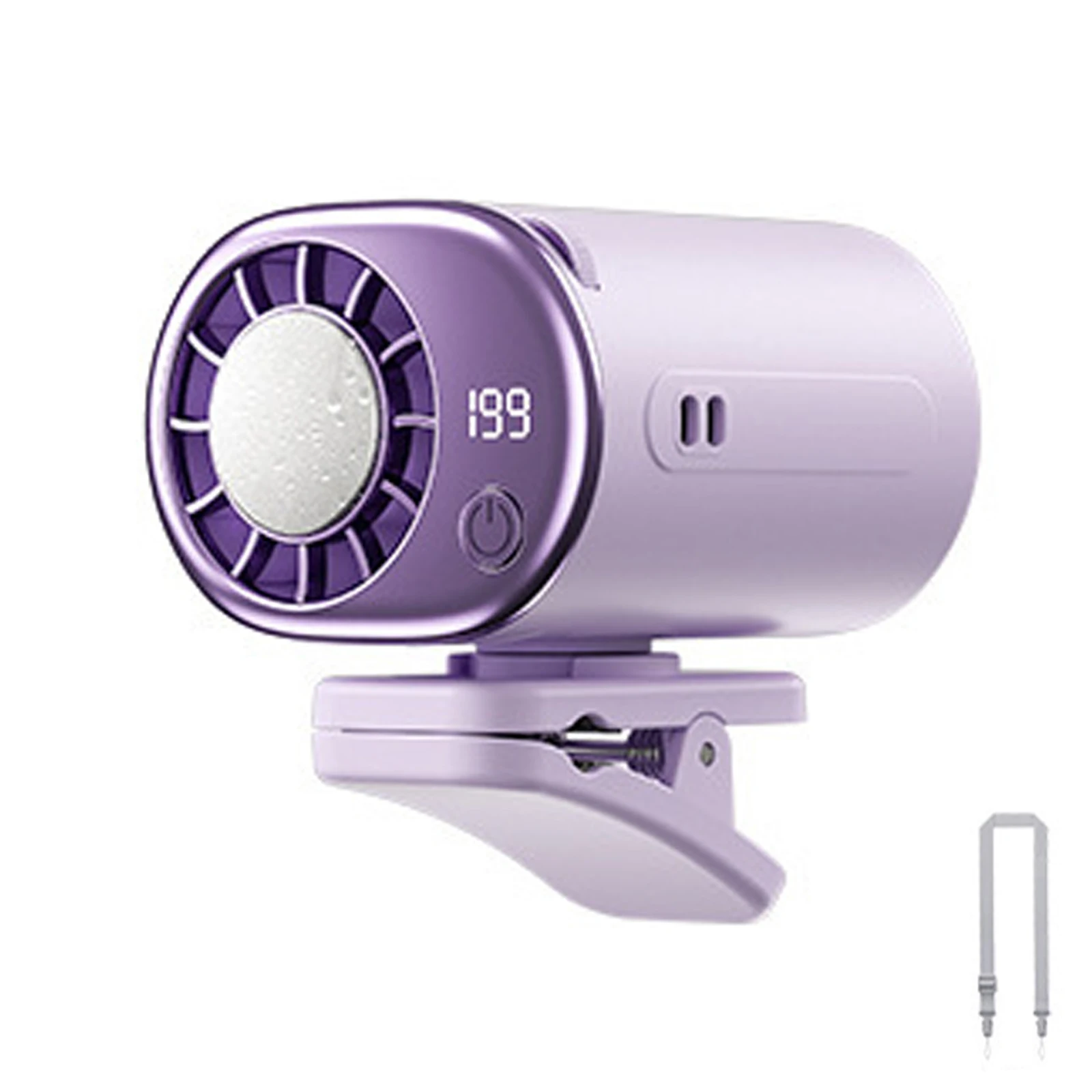 LED 디스플레이 차량용 클립형 선풍기 360도 회전 미니 휴대용 선풍기 USB 충전 야외용 클램프 우산 선풍기 (야외 스포츠용)