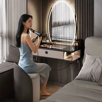 Table de maquillage de luxe pour chambre à coucher, style européen, confortable, avec rangement moderne, meuble de beauté pour la maison 6