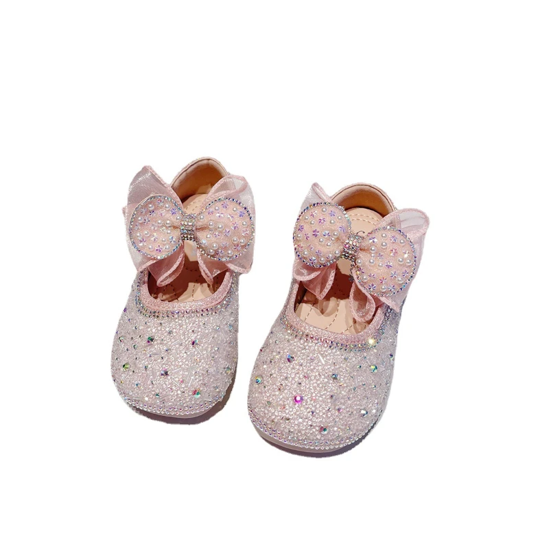 

Spring new children's rhinestone shoes Bow baby shoes kid shoes shoes girl toddler girl shoes1-13y Spring & Autumn casual shoes