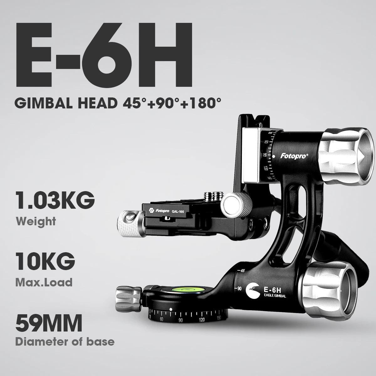 Fotopro E-6H E-9H Gimbal Head Aluminum Tripod Head for Wildlife Photography Astrophotography