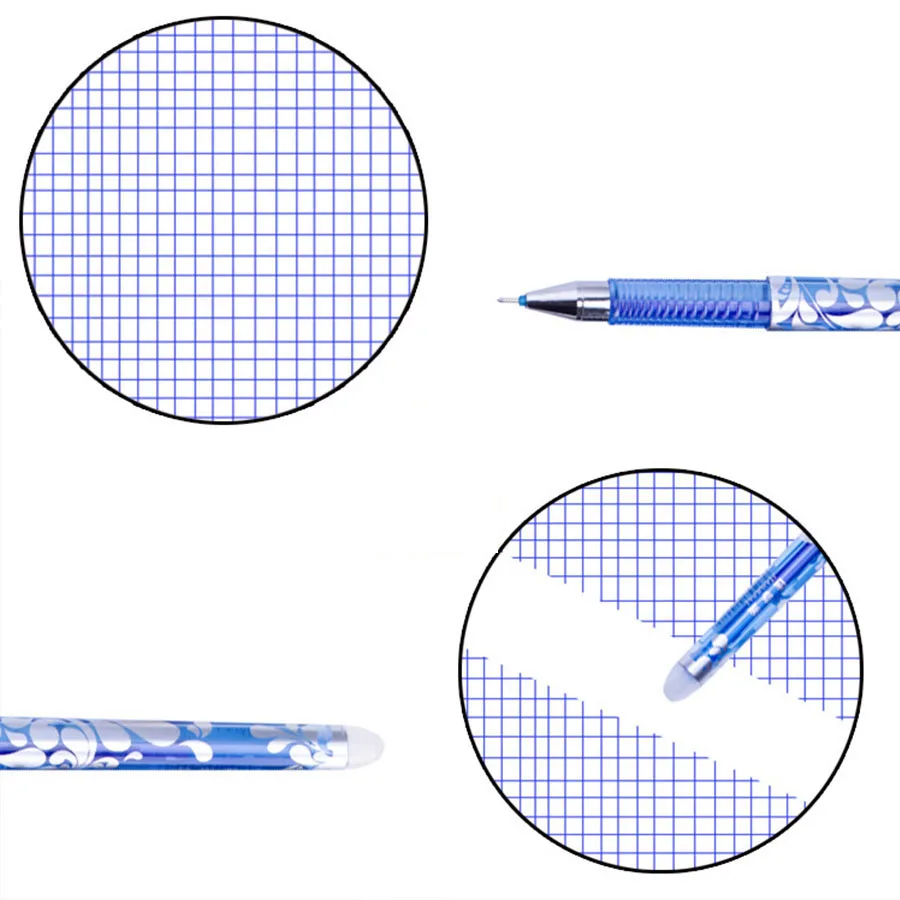 12pcs/set Black/Blue/Red Erasable Gel Pens 3 Colors Fine tip 0.5mm Smooth Writing for Office Students Stationery
