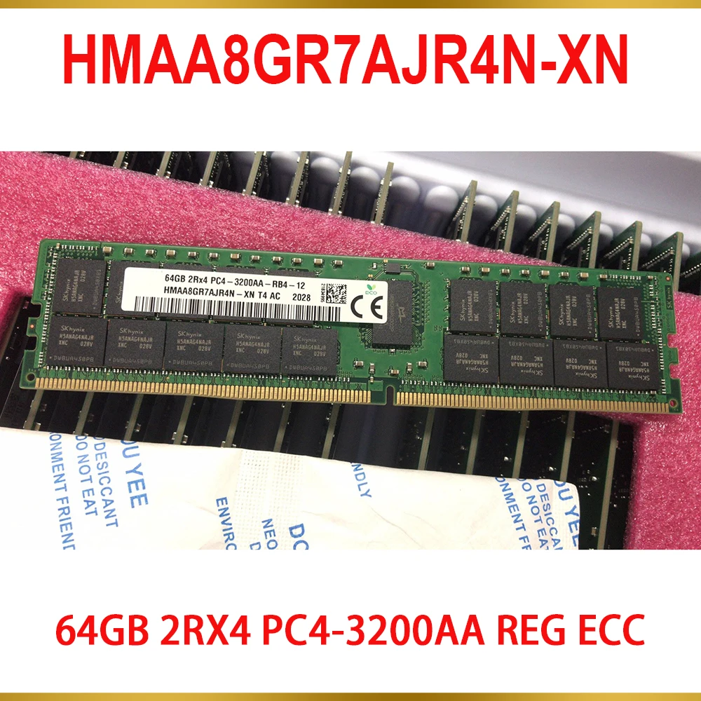 1Pcs For SK Hynix RAM 64G 64GB 2RX4 PC4 3200AA REG ECC Memory HMAA8GR7AJR4N XN