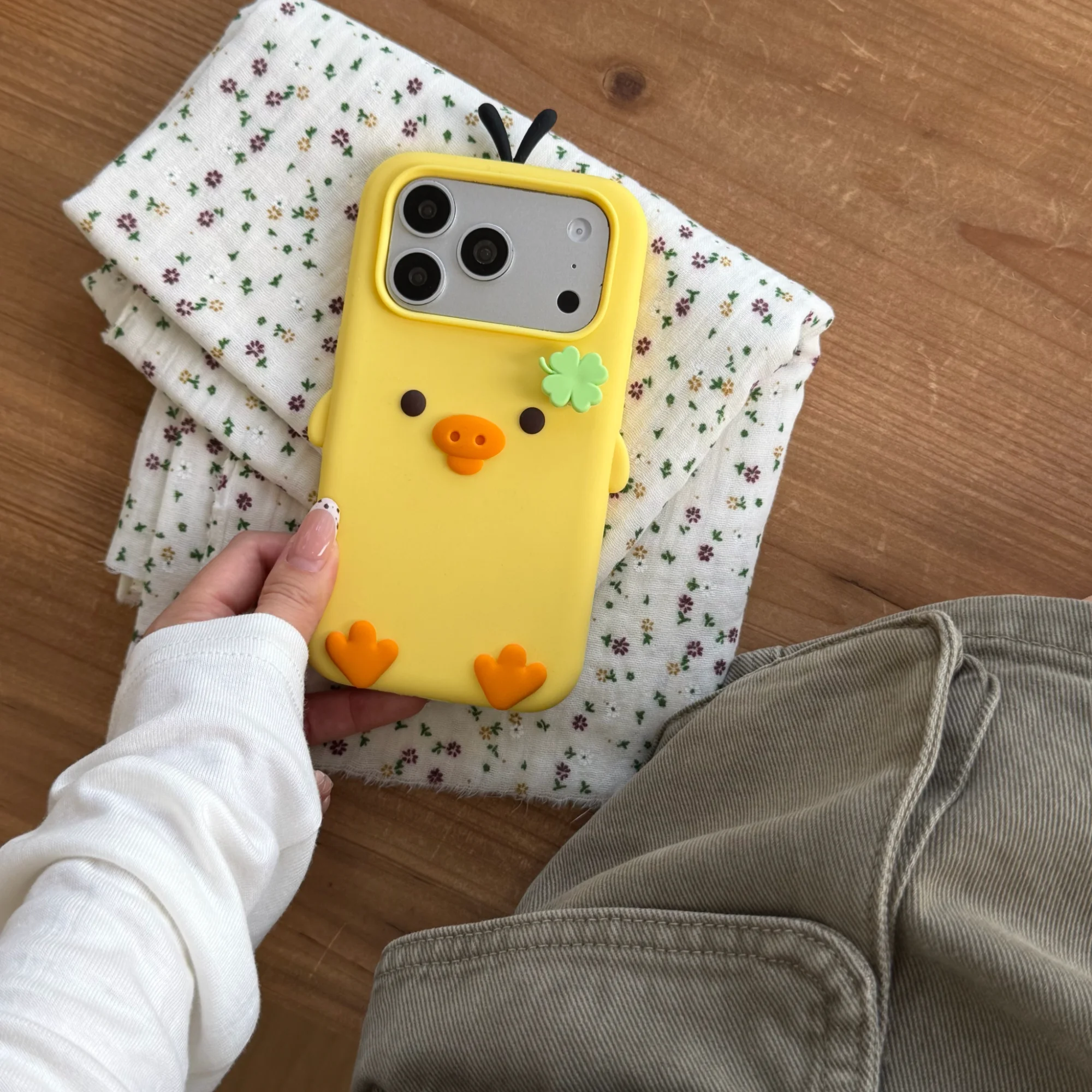 Kawaii 3D Yellow Duck Silicone Soft Cover Phone Case