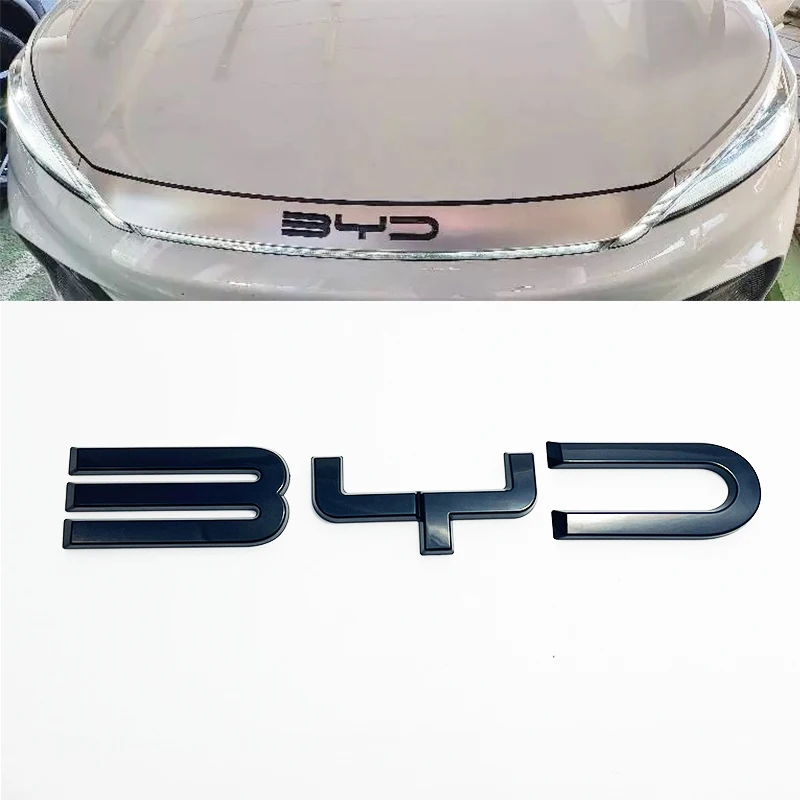 BYD ATTO3 YUAN PLUS 3D ABS наклейка автомобильная Передняя эмблема значок наклейки для BYD act 3 Черная Женская Обложка автостайлинг бленда стойки для byd yuan plus для byd atto 3 2021 газовый демпфер подъемная опорная панель передняя подставка без дрели полный комплект