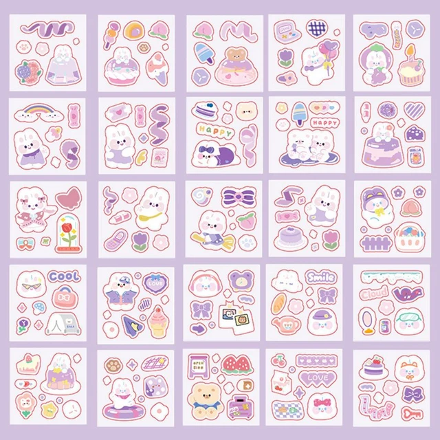 Kawaii Rabbit Stickers 4 Sheets Bunny Stickers Scrapbook Supplies Journal  Supplies Cartoon Washi Stickers Aesthetic Stickers -  Hong Kong