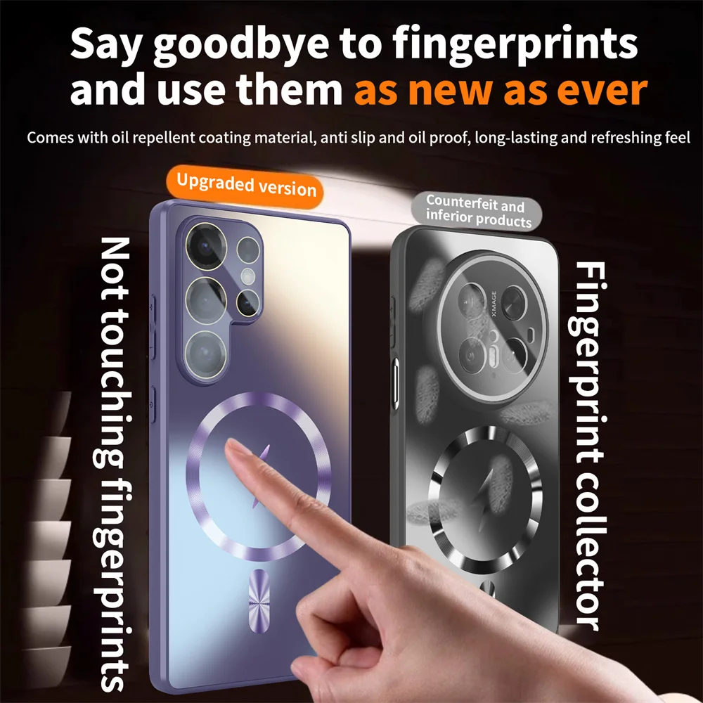 Frosted Magnetic Phone Case with Magsafe Glass Lens