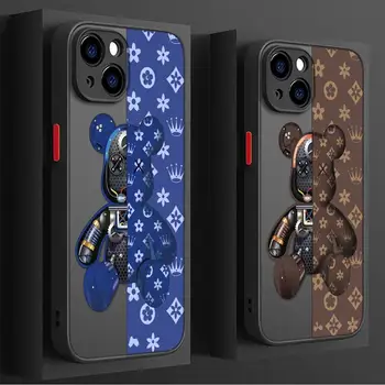 Fashionable Robot Bear Brand Phone Case for iPhone 16 15 11 12 13 14 Pro Max 16 Plus 12 Mini 7 8 XR XS 15Pro MAX 16e Cover 1