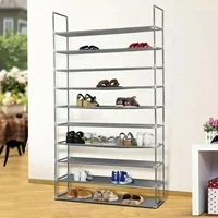 10-Tier 50 Pairs Shoe Rack Storage Organizer Tower Free Standing Space Saving 2