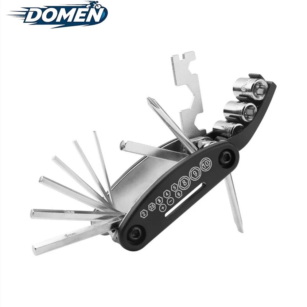 Bicycle 16 in 1 repair tool Portable Folding Multipurpose Wrench Bike Tire Repair Tool Repair Tools