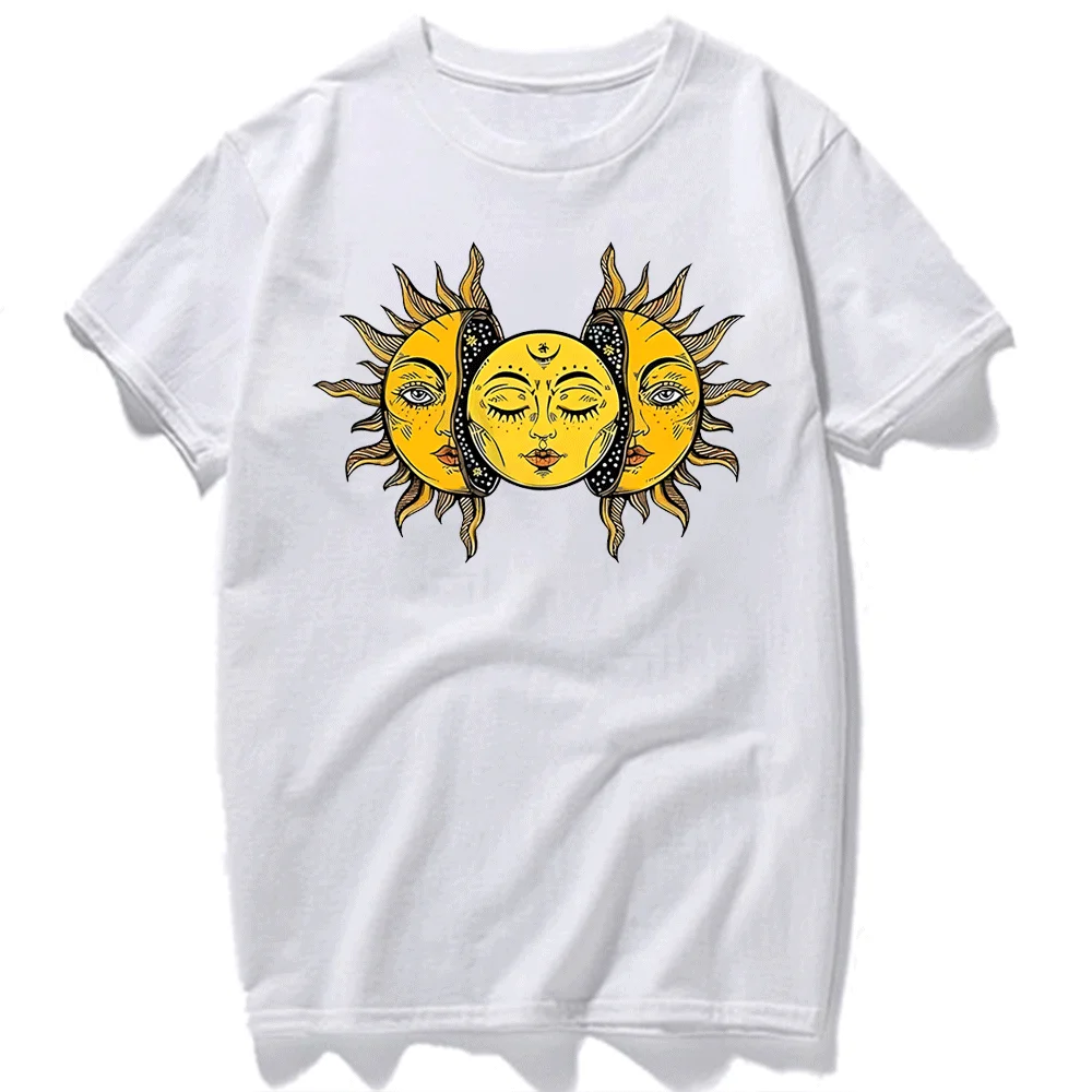 

Moon Inside of The Sun Tarot Psychedelic Best Seller T Shirt Music Retro Top Tee Gift Cool Funny Unisex Cotton Graphic TShirt