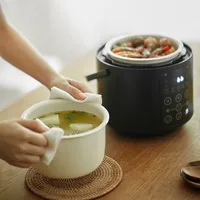 Mini cuiseur à riz avec revêtement en céramique, 2L Portable pour voyage, bureau, dortoir, cuisson rapide, antiadhésif et facile à nettoyer, expédition rapide 5