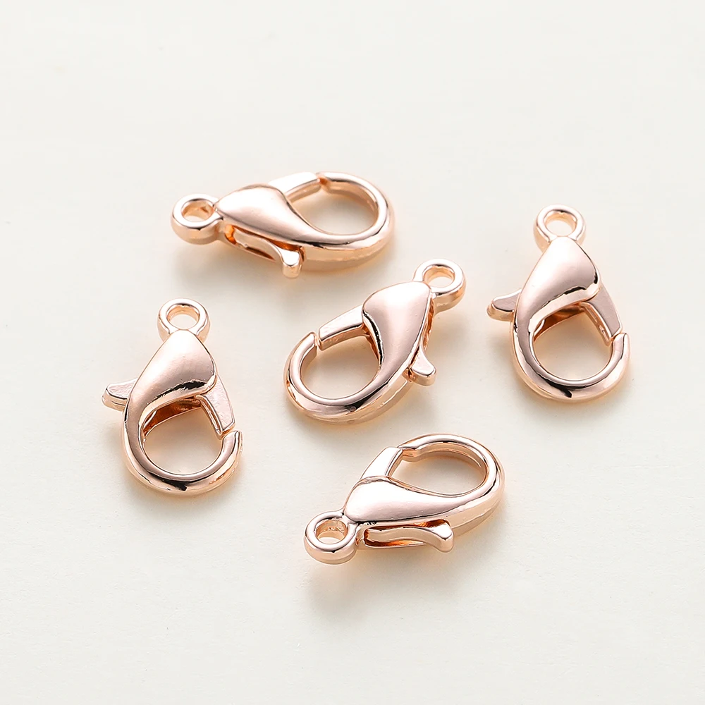 14K 18K Gold Plated Necklace Extender Chain Lobster Clasps Jump Ring Connectors Clips For DIY Jewelry Bag Craft Making 10pcs/lot