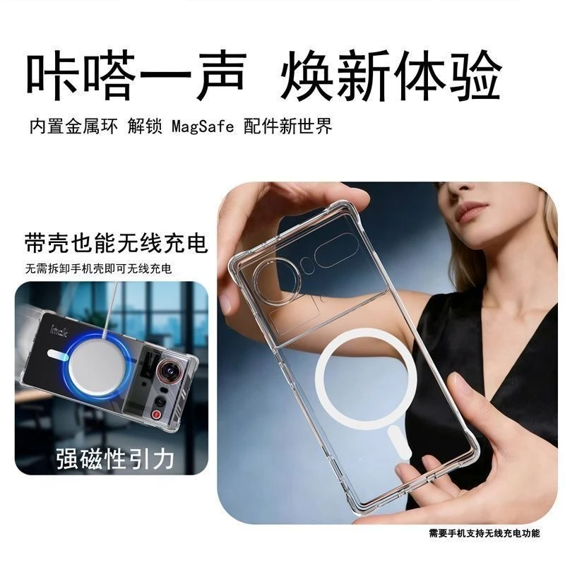 Magnetic Transparent TPU Shockproof Phone Case with MagSafe Compatibility